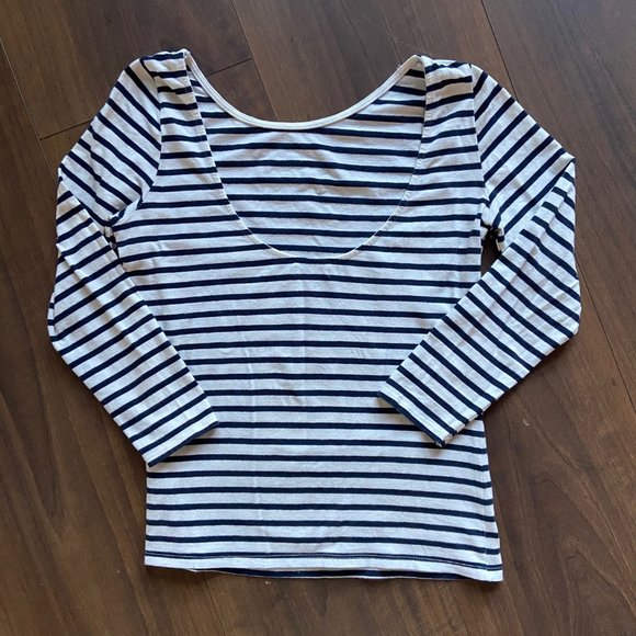 Zara Striped  Scoop Back Knit Top - Size M - Picture 2 of 5
